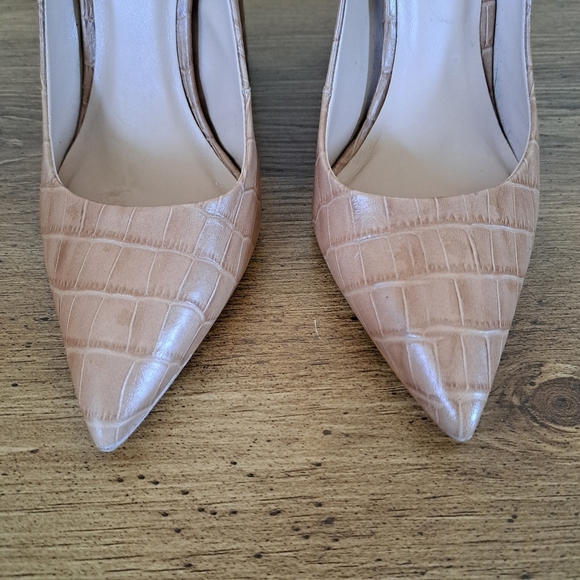 Steve Madden Heels Womens Size 9M Tan Brown Prance Pumps Crocodile Pointed Toe - Picture 8 of 15